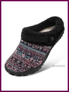 Faux Fur Lined Slippers Mules Clogs Fuzzy House Shoes